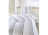 Bettwäsche DYCKHOFF "Stefanie", grau, B/L: 135cm x 200cm, 1 Stk., 1 Stk., Frottee, B/L: 80cm x 80cm, 2 Stk., Frottee, Obermaterial: 75% Baumwolle, 25% Polyester, Bettwäsche, Bettwäsche, aus Weichfrottier