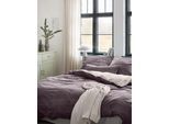 Wendebettwäsche IRISETTE "Wave-HK 8557", lila (mauve), B/L: 140cm x 200cm, 1 Stk., 1 Stk., Mako-Satin, B/L: 90cm x 70cm, 2 Stk., Mako-Satin, Obermaterial: 100% Baumwolle, Bettwäsche, Wendebettwäsche, anschmiegsam und atmungsaktiv