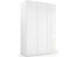 Drehtürenschrank RAUCH "Kleiderschrank Schrank Garderobe Wäscheschrank SKAT MERIDIAN Glasfront", weiß (alpinweiß, glas kristallweiß), B:151cm H:223cm T:63cm, Holzwerkstoff, Schränke, Drehtürenschrank, mit Schubladeneinsatz, Wäscheeinteilung, Innenspiegel MADE IN GERMANY