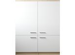 Mehrzweckschrank-Set RESPEKTA "Merle", weiß, B:120cm H:144,9cm T:60cm, Kastenmöbel-Sets, Mehrzweckschrank-Set, Breite 120 cm, mit Soft-Close, Metallstangengriffe, Höhe 144,9 cm