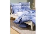 Bettwäsche BIERBAUM Gr. 3, blau, B/L: 155cm x 220cm, Mako-Satin, B/L: 80cm x 80cm, 1 Stk., Mako-Satin, 100% Baumwolle, Bettwäsche, Bettwäsche
