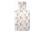 Bettwäsche PRIMERA "Edelflanell-Bettwäsche Fallflower", beige, B/L: 155cm x 220cm, 1 Stk., 1 Stk., Edel-Köper-Flanell, B/L: 80cm x 80cm, 2 Stk., Edel-Köper-Flanell, Obermaterial: 100% Baumwolle, Bettwäsche, Bettwäsche, mit raffinierten Farbakzenten
