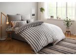Wendebettwäsche OTTO HOME "Greta", grau, B/L: 155cm x 220cm, 1 Stk., 1 Stk., Mako-Satin, B/L: 80cm x 80cm, 2 Stk., Mako-Satin, Obermaterial: 100% Baumwolle, Bettwäsche, Wendebettwäsche, Bettwäsche mit Streifen in verschiedenen Qualitäten, ab 135x200 cm
