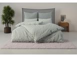 Bettwäsche "Linnea", olivgrün, B/L: 200cm x 200cm, 1 Stk., 2 Stk., Renforcé, B/L: 80cm x 80cm, 3 Stk., Renforcé, Obermaterial: 100% Baumwolle, LEGER HOME BY LENA GERCKE, Bettwäsche, Bettwäsche, aus 100% Baumwolle, Streifendesign