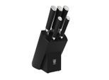 Chefkoch+Fackelmann Messerblock, Schwarz, Silber, Metall, Kunststoff, 6-teilig, 37x29.3x12 cm, Kochen, Küchenmesser, Messersets