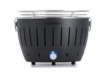 LotusGrill LG G28 U Tragbarer Mini-Holzkohlegrill für den Außenbereich Anthrazitfarbenes Außengehäuse