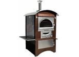 AgriEuro Maximus 80 Deluxe EXT - Holzbackofen - aus Edelstahl - kupferfarbene Lackierung