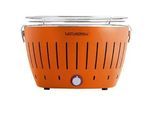 LotusGrill LG G34 U OR Tragbarer Holzkohlegrill für draußen Orangefarbene Außenhülle