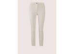 Chinos MADELEINE "Druckhose Schlanke Hose mit Allover-Druck", Damen, Gr. 22, N + K Gr, weiß (wollweiß, cappuccino), Obermaterial: 68% Baumwolle CO. 29% Polyester PES. 3% Elasthan EL., Modern, normal, Hosen