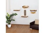 Silvio Design Katzen-Kletterwand 6-teilig beige-braun