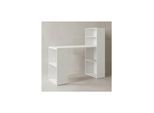 KADIMA DESIGN Schreibtisch mit Regal BRENTA: 120x120x53 cm, Spanplatte, variable Regalhöhen – Weiß matt, modern & platzsparend