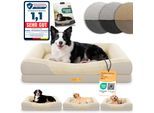 ELONEO Orthopädisches Hundebett, Creme - Größe M