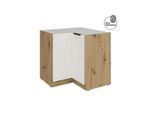 Küchen Eckschrank 90x90 Küche ARIA Weiss ultra matt Anti Fingerprint Küchenzeile