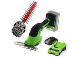 GREENWORKS G24SHT - Akku-Grasschere - Heckenschere - 24V/2.0 Ah