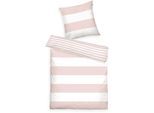 Wendebettwäsche TOM TAILOR HOME "SIENA in Gr. 135x200cm, 155x220cm oder 200x220cm", rosa (light rose), B/L: 135cm x 200cm, 1 Stk., 1 Stk., Renforcé, B/L: 80cm x 80cm, 2 Stk., Renforcé, Obermaterial: 100% Baumwolle, Bettwäsche, Wendebettwäsche, gestreifte Bettwäsche aus Baumwolle, Bettwäsche mit Wendeoptik