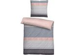 Bettwäsche BIBERNA "0004104", silber, grau, B/L: 155cm x 220cm, 1 Stk., 1 Stk., Feinbiber, B/L: 80cm x 80cm, 2 Stk., Feinbiber, Obermaterial: 100% Baumwolle, Bettwäsche, Bettwäsche, wohlig warm + weich, pflegeleicht, 100% Baumwolle, Reißverschluss