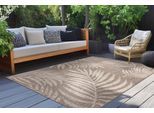 Teppich KAYOOM "Nibru 725", beige (taupe), B:80cm H:5mm L:150cm, Polypropylen, Teppiche, Teppich, Flachgewebe, In- und Outdoor geeignet, schnell trocknend, floral