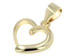 Kettenanhänger ADELIA´S "Damen Anhänger – Herz Herzanhänger aus 925 Silber", gold, Schmuckanhänger, Damen, Silber 925 (Sterlingsilber), Kettenanhänger, Ideal zum Verschenken – schlicht und stilvoll