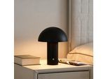 S.OLIVER LED Tischleuchte "Hillu", schwarz (schwarz matt), 1, Ø 15cm H: 20cm, 1 Stk., Leuchten, dimmbar, Typ-C-Ladekabel, CCT, Akku, Tischlampe kabellos, Akkulampe, LED Tischleuchte