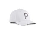 Flex Cap PUMA "Heritage P Tech Golf Cap Herren", Herren, Gr. Erwachsener, platino gray shady, Obermaterial: 98% Polyester, 2% Elasthan. Futter Vorderteil: 100% Baumwolle. Unter Schirm: 98% Polyester, 2% Elasthan, unifarben, Caps