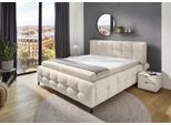 Polsterbett JOCKENHÖFER GRUPPE "Lucy, wahlweise mit Federholzleisten und 7-Zonen-TTFK-Matratze in H3", beige 432, 07, B:212cm H:112cm L:224cm, Bezug Bett: Flachgewebe (100% Polyester), Betten, Polsterbett, Bubble-Optik, 2 unterschiedliche Einlegetiefen möglich