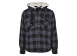 Anorak BRANDIT "Brandit Herren Lumberjacket Hooded", Herren, Gr. 7XL, schwarz-weiß (schwarz, grau), 100% Baumwolle, kariert, normal, ohne Ausschnitt, Jacken