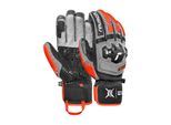 Skihandschuhe REUSCH "Worldcup Warrior SC", Damen, Gr. 9.5, orange (grau, mehrfarbig), 75% Polyester, 15% Ziegenleder, 5% Polyamid, 5% Lederimitat, mehrfarbig, Handschuhe, mit winddichter, atmungsaktiver Funktion