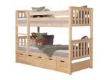 Mid.you Etagenbett , Naturfarben , Holz , Kiefer , massiv , 90x200 cm , Bettkasten, in verschiedenen Holzdekoren erhältlich, nur für Rollroste geeignet , Baby- und Kindermöbel, Kinder- & Jugendzimmer, Kinderbetten, Etagenbetten