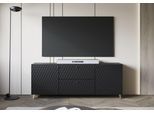 Lowboard HOME AFFAIRE "Phuket, Front MDF", schwarz (graphite schwarz matt), B:180cm H:69,4cm T:39cm, Sideboards, Lowboard, 2 Schubladen, 4 Türen, 6 geschlossenen Fächern, Breite 180cm