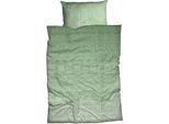 Bettwäsche CASATEX "Demir", grün (salbei), B/L: 200cm x 220cm, 1 Stk., 2 Stk., Biber, B/L: 80cm x 80cm & 80cm x 80cm, 3 Stk., Biber, Obermaterial: 100% Baumwolle, Bettwäsche, Bettwäsche, schlichte, elegante, Bettwäsche