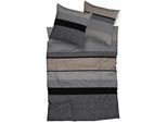 Bettwäsche CASATEX "Dami", schwarz (anthrazit, taupe), B/L: 200cm x 220cm, 1 Stk., 2 Stk., Satin, B/L: 80cm x 80cm & 80cm x 80cm, 3 Stk., Satin, Obermaterial: 100% Baumwolle, Bettwäsche, Bettwäsche, moderne, elegante Bettwäsche