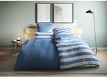 Wendebettwäsche OTTO HOME "Big Stripe", blau (blau, weiß), B/L: 135cm x 200cm, 1 Stk., 1 Stk., Renforcé (Bio-Baumwolle), B/L: 80cm x 80cm, 2 Stk., Renforcé (Bio-Baumwolle), Obermaterial: 100% Baumwolle, Bettwäsche, Wendebettwäsche, 100% GOTS Baumwolle, ab Größe 135x200 cm, Topseller