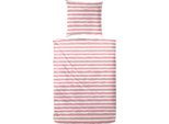 Bettwäsche PRIMERA "Baumwoll-Bettwäsche Uni-Streifen", rot, B/L: 155cm x 220cm, 1 Stk., 1 Stk., Renforcé, B/L: 80cm x 80cm, 2 Stk., Renforcé, Obermaterial: 100% Baumwolle, Bettwäsche, Bettwäsche, mit einem modernen Streifenmuster