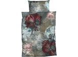 Bettwäsche CASATEX "Freda", rot (anthrazit, rot), B/L: 135cm x 200cm, 1 Stk., 1 Stk., Satin, B/L: 80cm x 80cm, 2 Stk., Satin, Obermaterial: 100% Baumwolle, Bettwäsche, Bettwäsche, luxuriöses Design mit kräftigen und eleganten Farben