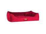 Tierlando FLOYD - Ultraweiches orthopädisches Hundebett High-Tech-Velours und Plüsch VISCO dunkelrot 1,5 m, 25 cm, 1 m