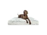 Tierlando PITT Shaggy ORTHO PLUS - Orthopädische Hundematratze weiß/ grau 1,2 m, 13 cm, 90 cm