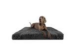 Tierlando PITT Shaggy ORTHO PLUS - Orthopädische Hundematratze schwarz/ graphit 1,5 m, 13 cm, 1 m
