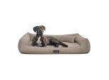 Tierlando BRUCE VELOURS - Orthopädisches Hundebett Soft beige 1,1 m, 25 cm, 90 cm