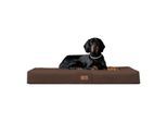 Tierlando FLOKI ORTHO PLUS - Orthopädische Hundematte aus Plüsch & High-Tech-Velours braun 80 cm, 13 cm, 60 cm