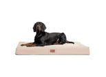 Tierlando ® OSCAR VISCO Orthopädische Hundematratze Kunstleder Velours Hundebett creme 1,2 m, 11 cm, 90 cm