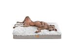 Tierlando PABLO SHAGGY ORTHO PLUS Hundematratze weiß/ grau 80 cm, 13 cm, 60 cm