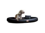 Tierlando GILBERT ORTHO Soft LATEX - Orthopädisches Hundebett aus Kunstleder schwarz 85 cm, 13 cm, 65 cm