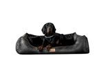 Tierlando ALBERTO ORTHO Orthopädisches Hundebett mit Velours Vintage schwarz 1,2 m, 25 cm, 85 cm