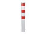 Schake Absperrpfosten Typ 40152B, ortsfest, zum Einbetonieren, Ø 152mm, Gesamtlänge:2000mm, weiß / rot)