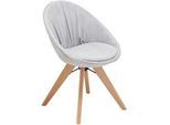 Stuhl Valera Hellgrau Mikrofaser Drehbar Gepolstert