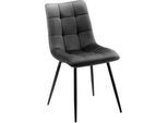 Stuhl Suri Grau Samt Gepolstert