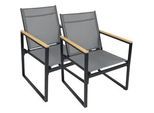 Gartenstuhl-Set Volasi 2er-Set ca. 54x83 cm Anthrazit