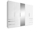Drehtürenschrank Level 36A mit Spiegel ca. 250 cm Alpinweiß