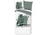 Wendebettwäsche "Green Boho", grün, B/L: 155cm x 220cm, 1 Stk., 1 Stk., Microfaser, B/L: 80cm x 80cm, 2 Stk., Microfaser, Obermaterial: 100% Polyester, PURE LUXURY COLLECTION, Bettwäsche, Wendebettwäsche, Mikrofaser, Pflegeleicht, Weich, Reißverschluss, Wendeoptik, Boho