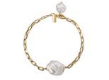 Armband AILORIA "Armband gold/weiße Perle SHINJU", weiß, Armbänder, Damen, Armband